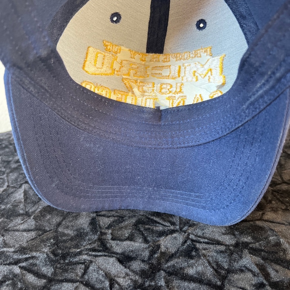 Property Of MCRD Baseball Cap 1957 San Diego Navy Blue Gold Stitching Snap Back - Picture 9 of 10